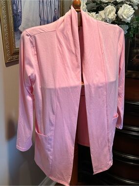 NWT Micoson Pink Open-Front Lightweight Cardigan Sz S